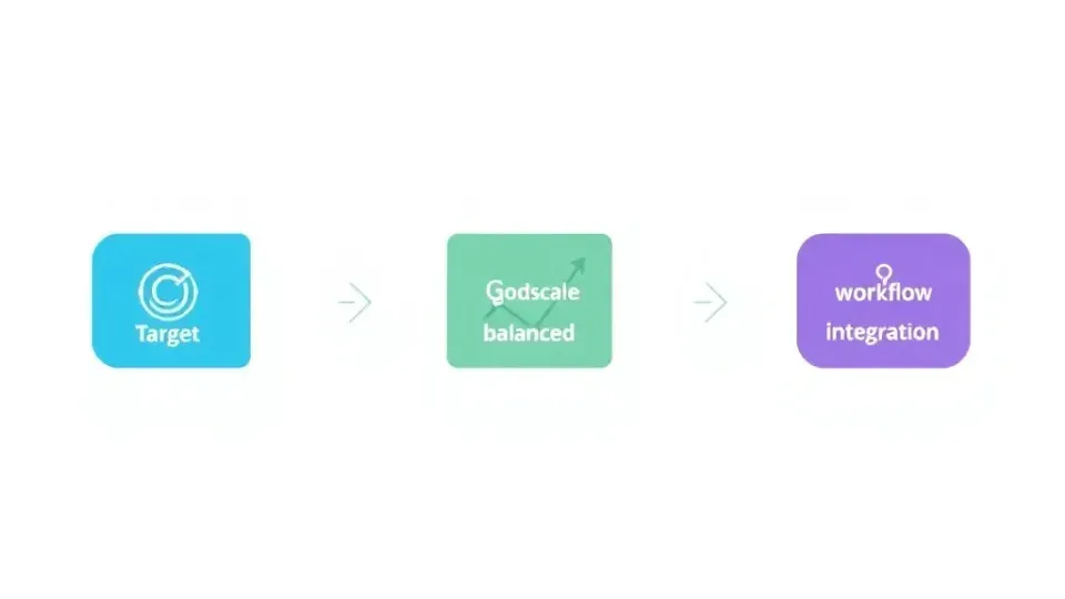 Three-stage process diagram for selecting and implementing SEO tools