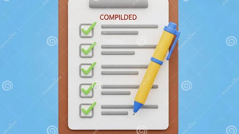 Checklist with pen showing task completion and organization