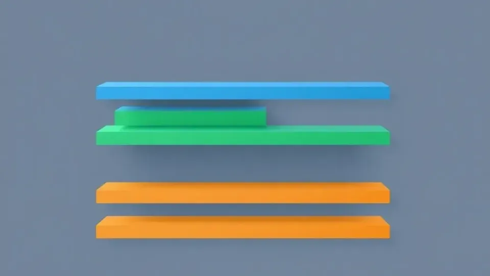 Stacked horizontal bars in varying heights representing comparison matrix data