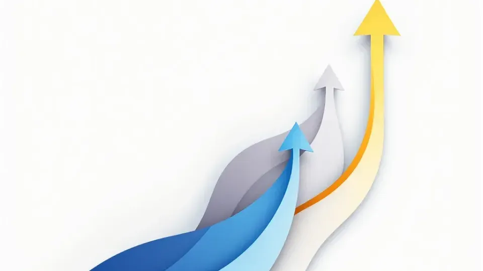 Abstract upward trending visualization representing SEO growth and success