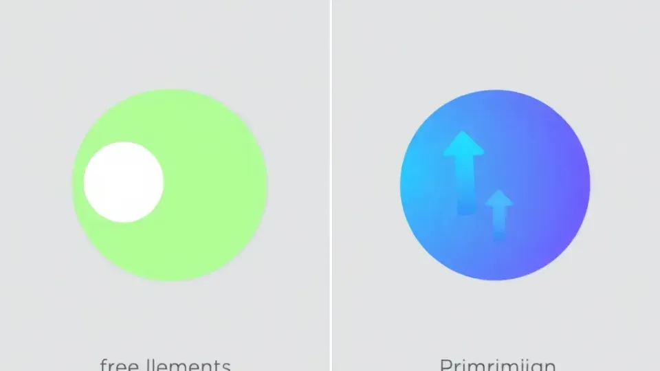 Abstract comparison visualization showing two diverging paths representing free versus paid solutions