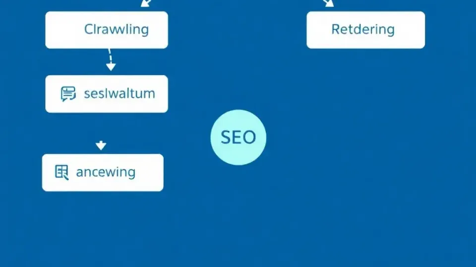 Flowchart showing the four stages of search engine crawling and indexing process
