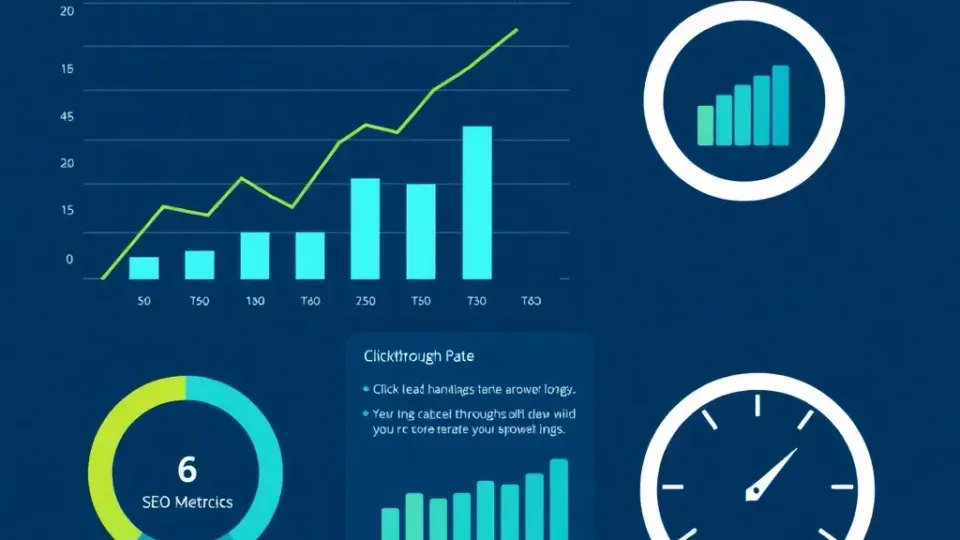 Visual dashboard displaying key SEO performance metrics and indicators