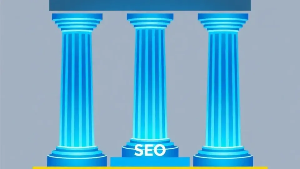 Three pillars representing the foundational elements of SEO strategy