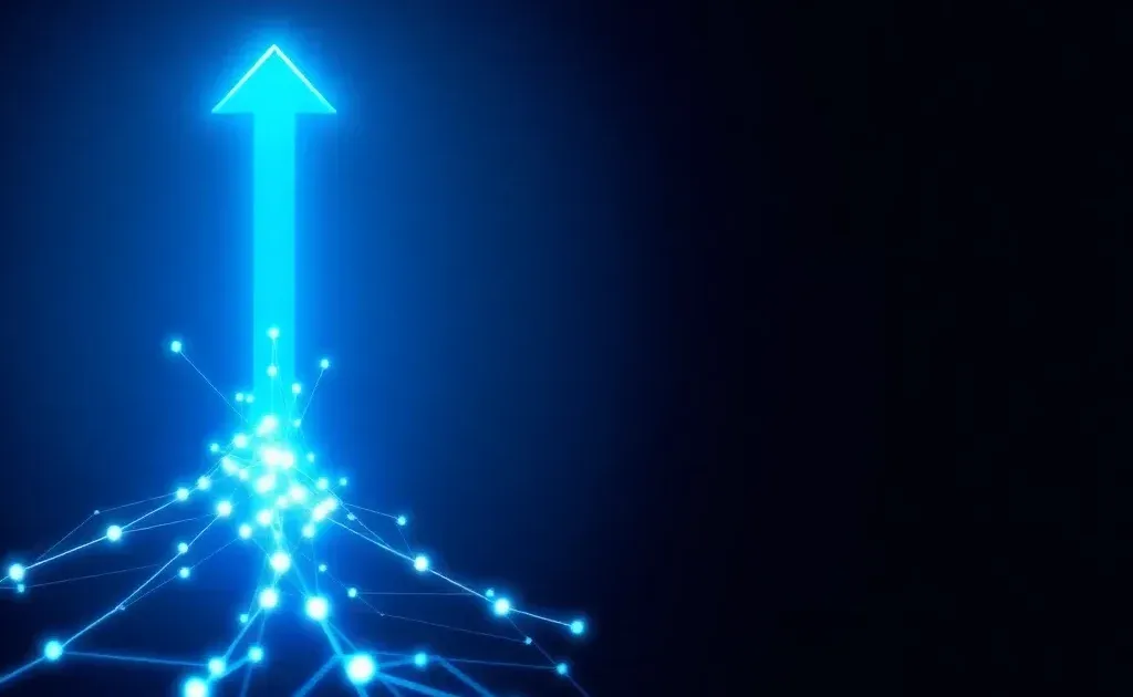 Abstract digital network visualization representing SEO and search rankings