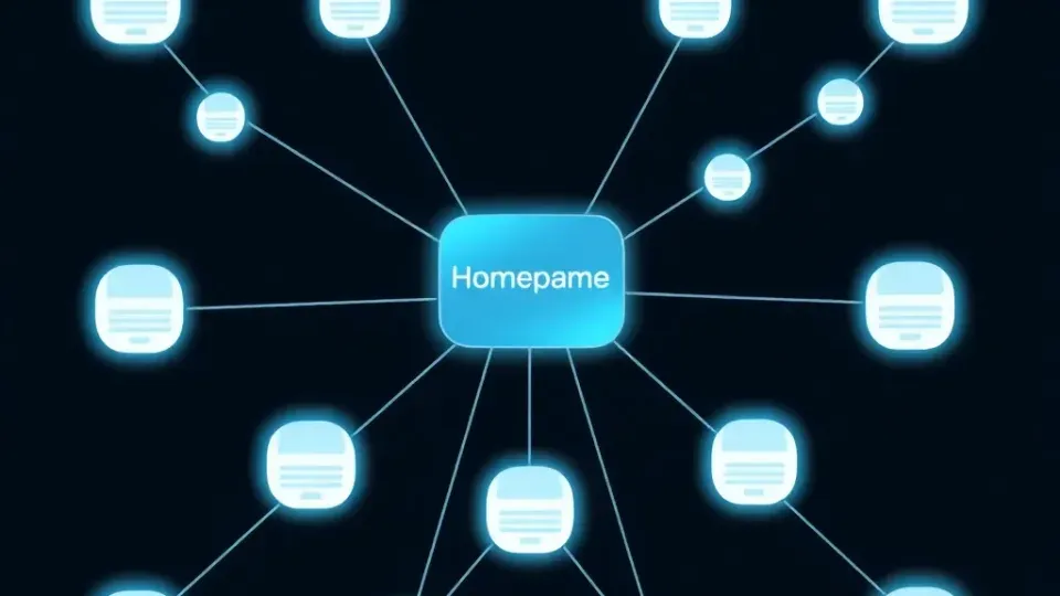 Website structure diagram showing interconnected pages and internal linking