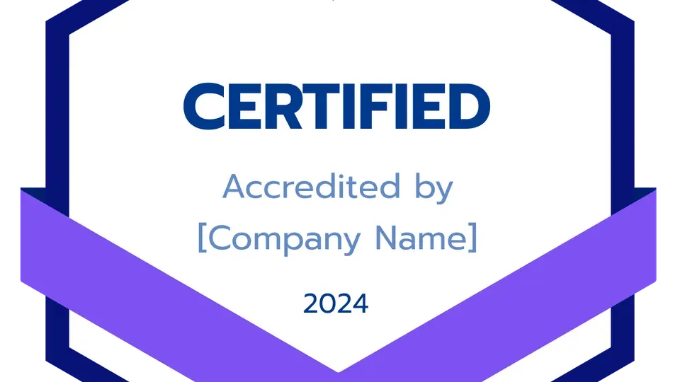 Digital certification badge or diploma representing online learning achievement