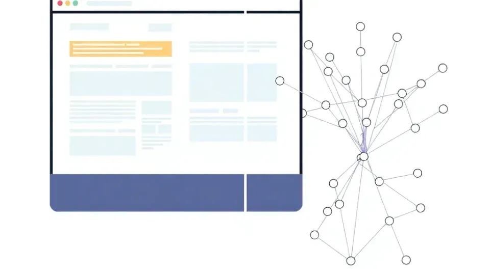 Split-screen comparison of on-page versus off-page SEO elements