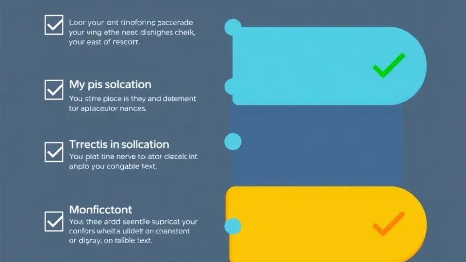 Visual checklist showing progressive steps and action items