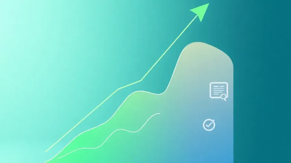 Upward trending graph representing organic traffic growth from SEO