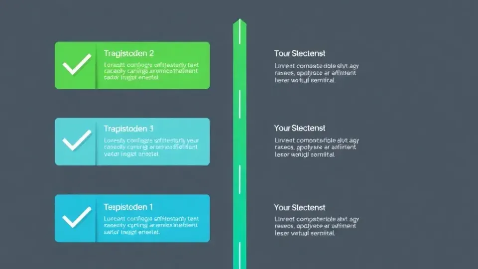 Checklist-style infographic showing progressive steps and completion indicators