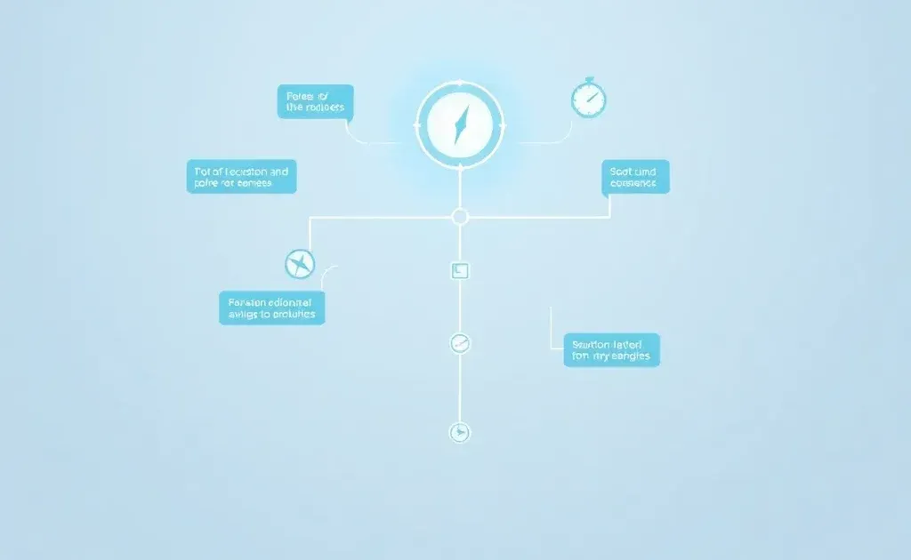 Abstract timeline showing multiple decision paths with one highlighted path representing optimal SEO timing strategy